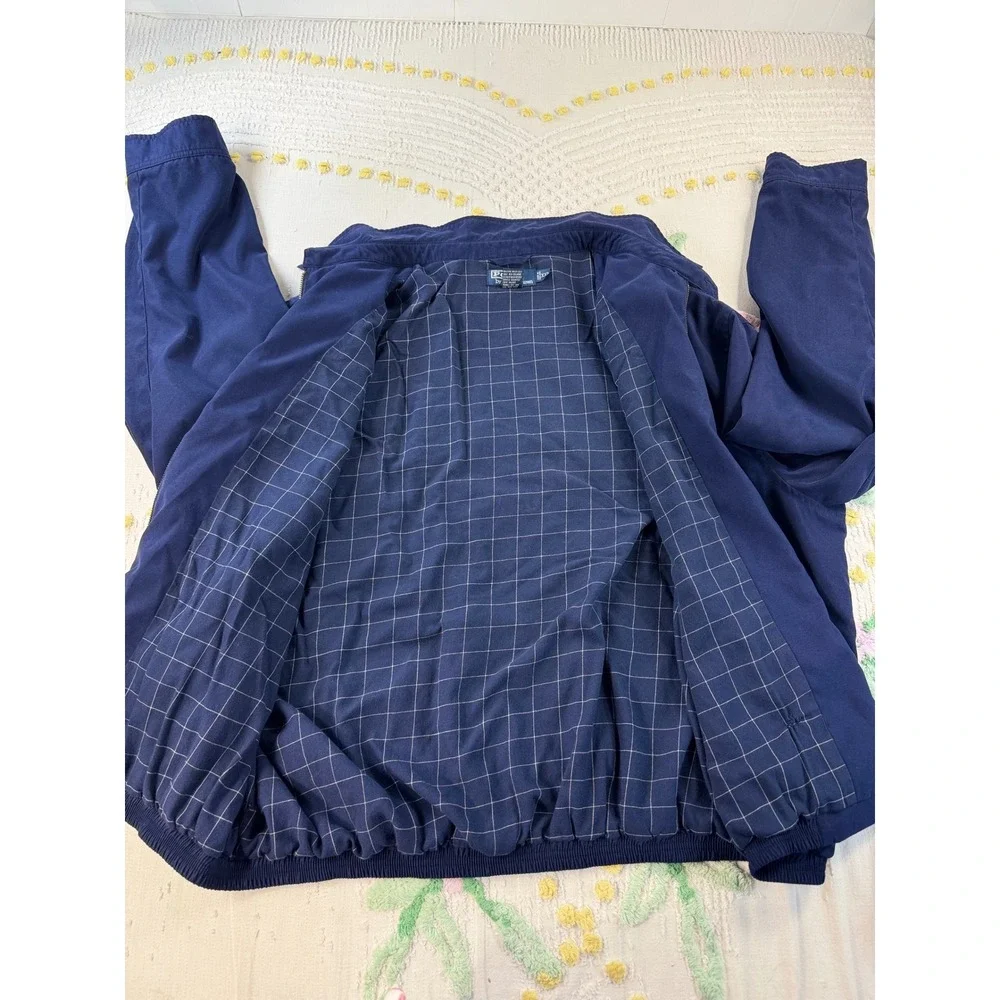 Vintage 90s Polo Ralph Lauren Harrington Jacket XXL Blue Y2K Windbreaker Navy